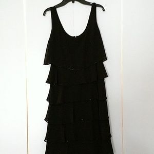 Black evening dress with beading